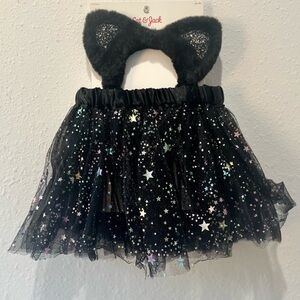 Cat & Jack Black Starry Tulle Skirt with Cat Ears